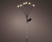 Zonne-energieverlichting van kunststof met zes LED-lampjes, zijaanzicht