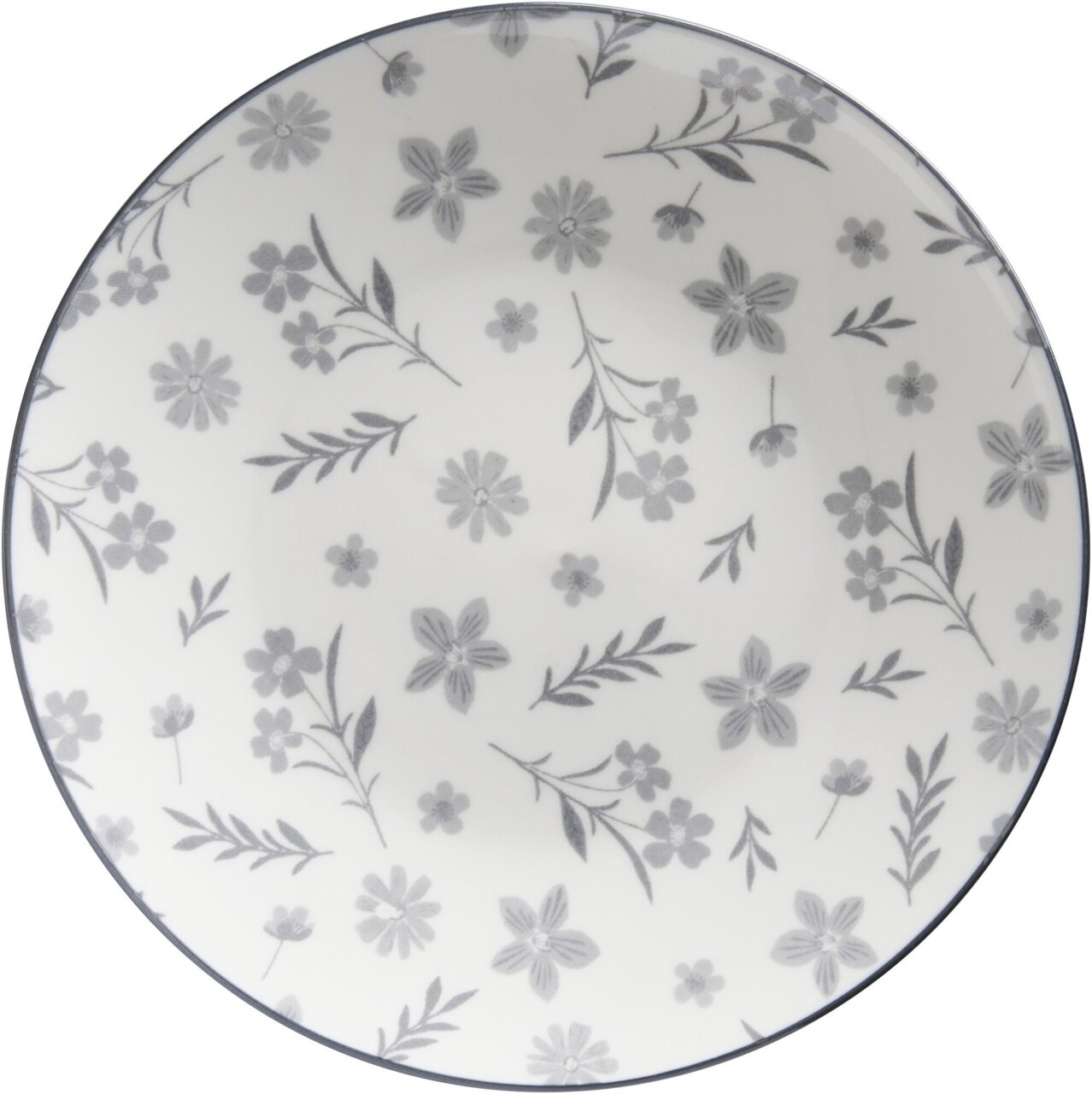 Ritzenhoff & Breker Suppenteller SENDAI Suppenteller mit grauem Blumenmuster, Draufsicht
