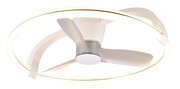 Moderner Deckenventilator mit LED-Beleuchtung, seitliche Perspektive