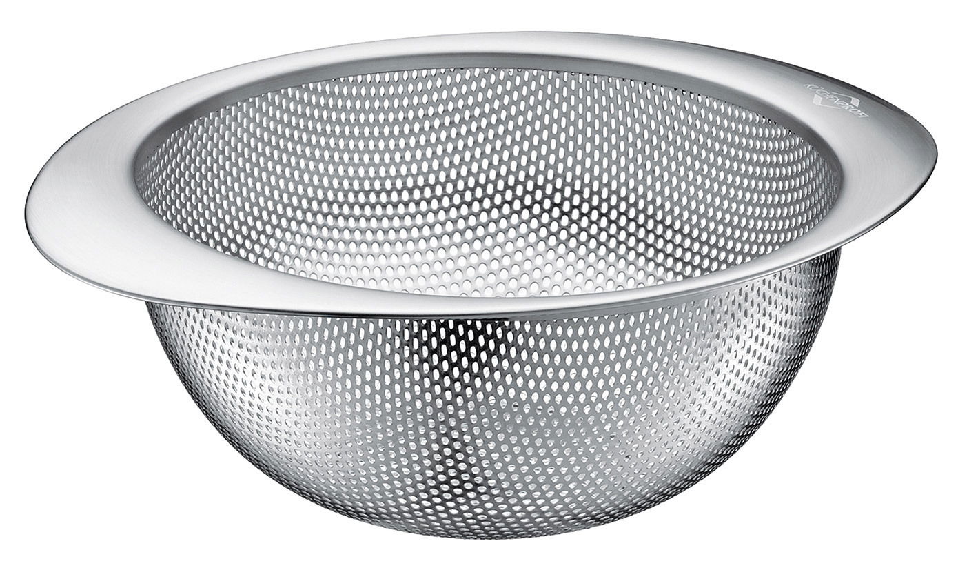 Metallsieb mit feinen Löchern, seitliche Perspektive