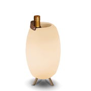 Beleuchteter Flaschenhalter APOLO mit einer Flasche, frontal betrachtet