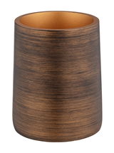 Zahnputzbecher Palena in Bronze, zylindrische Form, seitliche Perspektive
