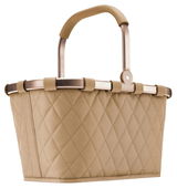 Carrybag in Rhombus Ginger Design, seitliche Perspektive, mit gestepptem Muster und stabilem Griff.