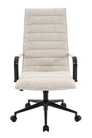 Moderner Drehstuhl mit gepolsterter Rückenlehne und Sitzfläche in Vorderansicht