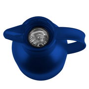 Blaue Isolierkanne der Serie SAMBA von Emsa, Ansicht von oben mit sichtbarem Innenraum.