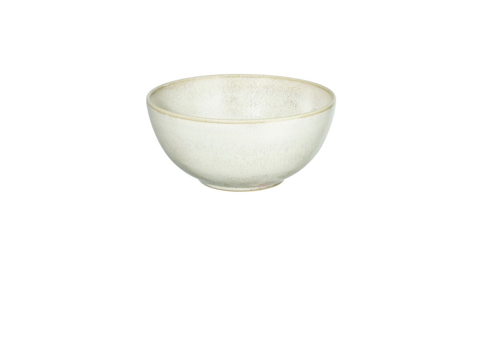 Keramikschale in cremefarbenem Design, seitliche Perspektive