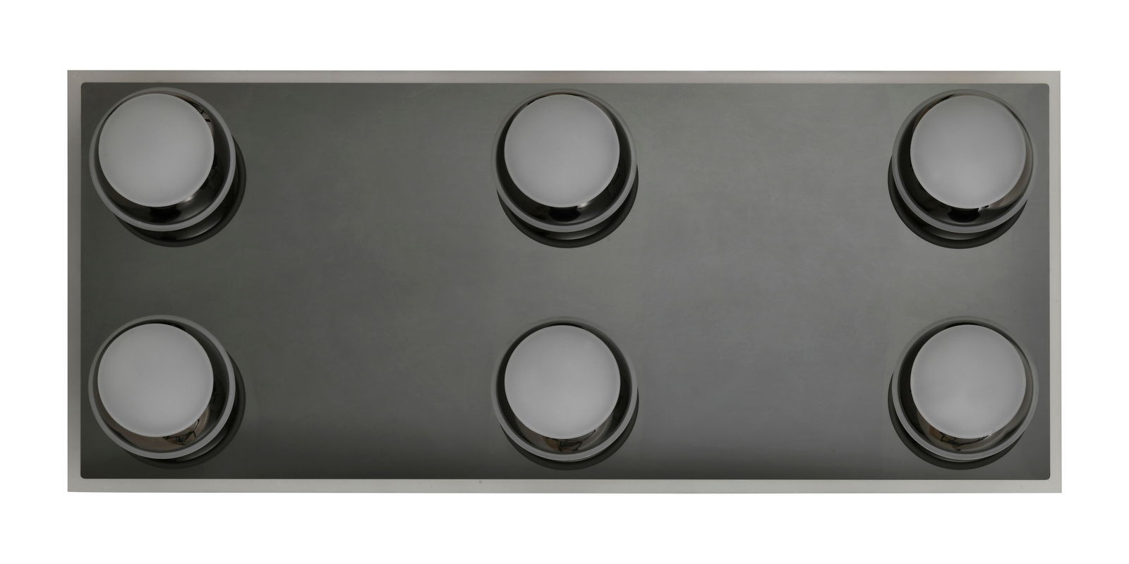 LED-Deckenleuchte mit sechs runden Leuchtelementen, Draufsicht