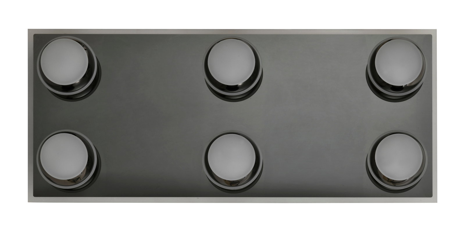 LED-Deckenleuchte mit sechs runden Leuchtelementen, Draufsicht