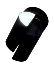 Schwarzer LED-Spot in zylindrischer Form, seitliche Perspektive