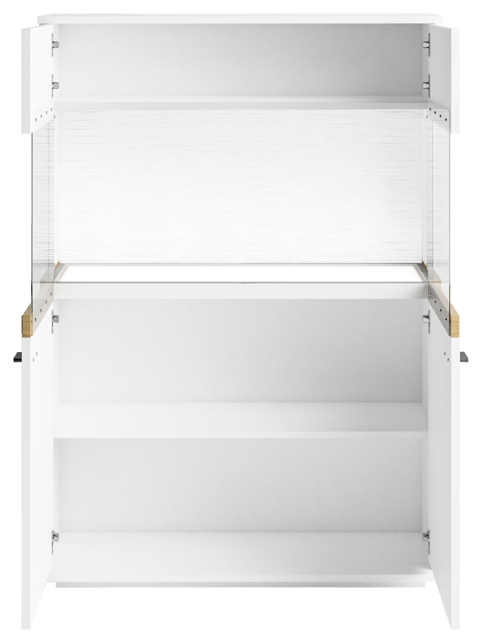 Set one by Musterring Highboard SET ONE LANCASTER Weißes Highboard mit offenen Türen, Frontalansicht