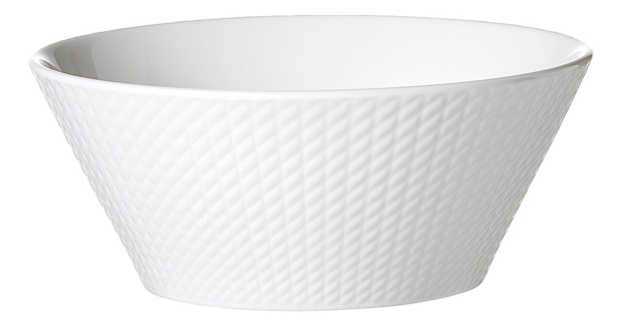 Ritzenhoff & Breker Servierschale SAPHIR Weiße Servierschale aus Porzellan mit strukturierter Oberfläche, seitliche Perspektive