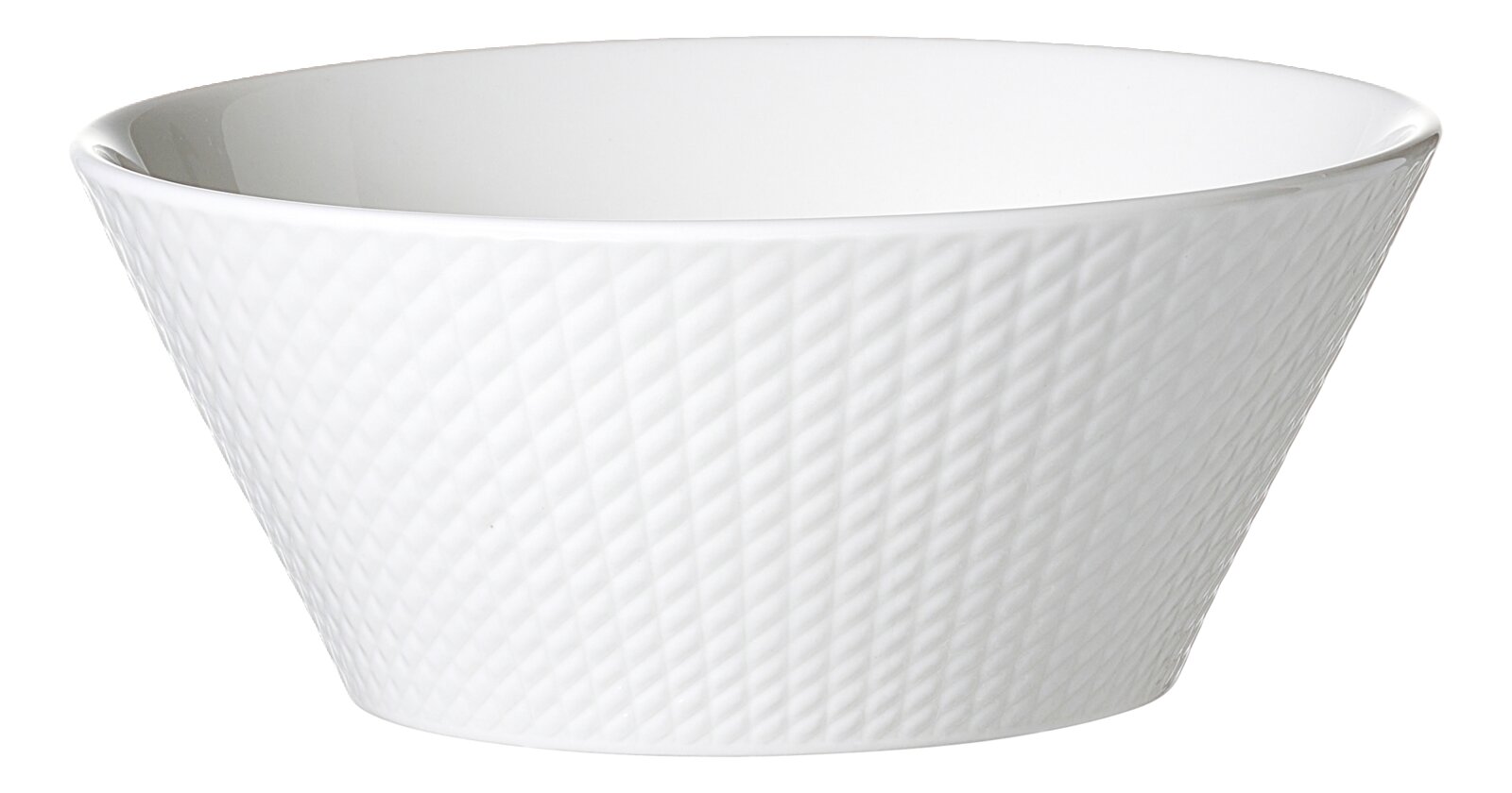 Ritzenhoff & Breker Servierschale SAPHIR Weiße Servierschale aus Porzellan mit strukturierter Oberfläche, seitliche Perspektive