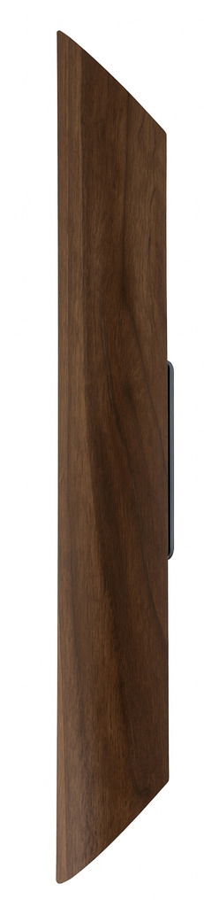 LED-Wandleuchte aus Holz in seitlicher Perspektive