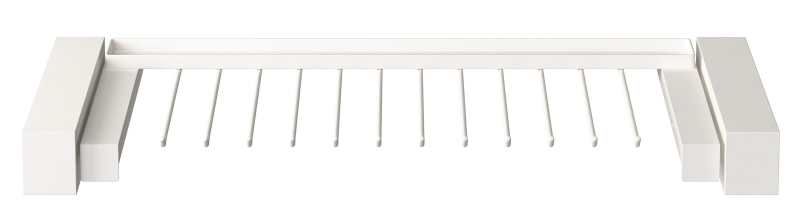 Weißer Hosenauszug mit mehreren Stangen, Ansicht von oben