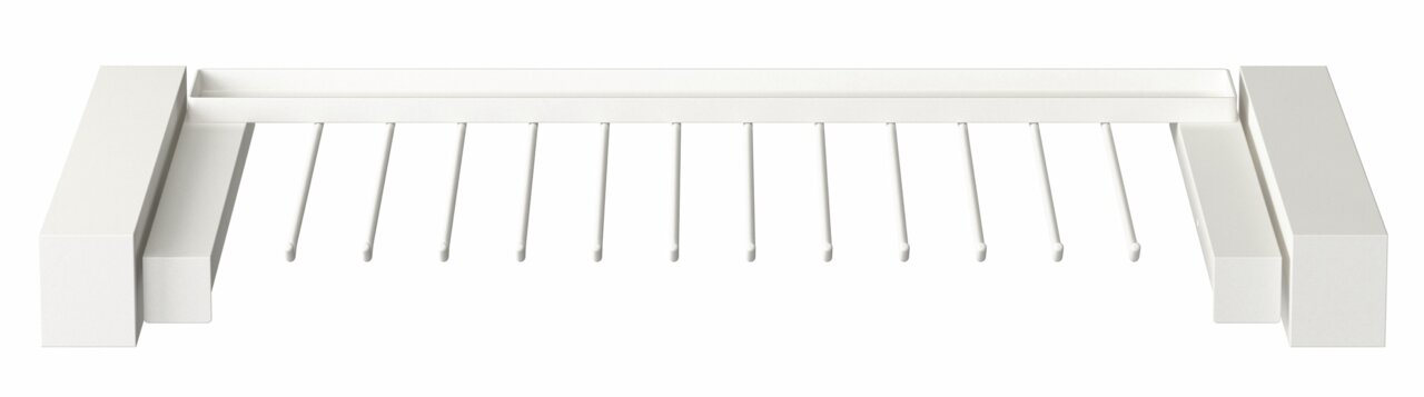 Weißer Hosenauszug mit mehreren Stangen, Ansicht von oben