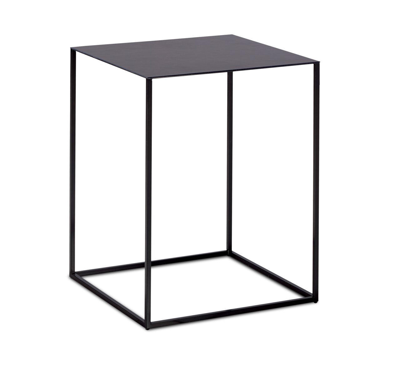 Jori Beistelltisch ASCOT Moderner schwarzer Beistelltisch mit minimalistischem Design, seitliche Perspektive