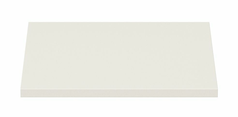 Einlegeboden in weißer Farbe, frontal von oben betrachtet.