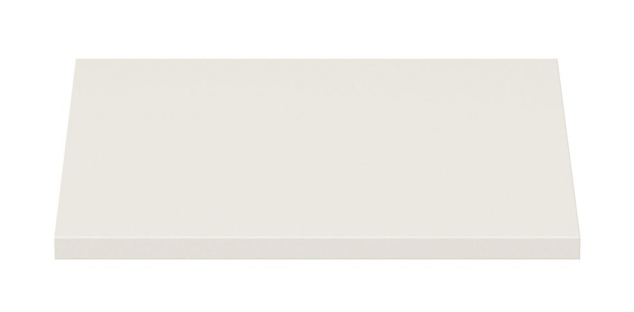 Einlegeboden in weißer Farbe, frontal von oben betrachtet.