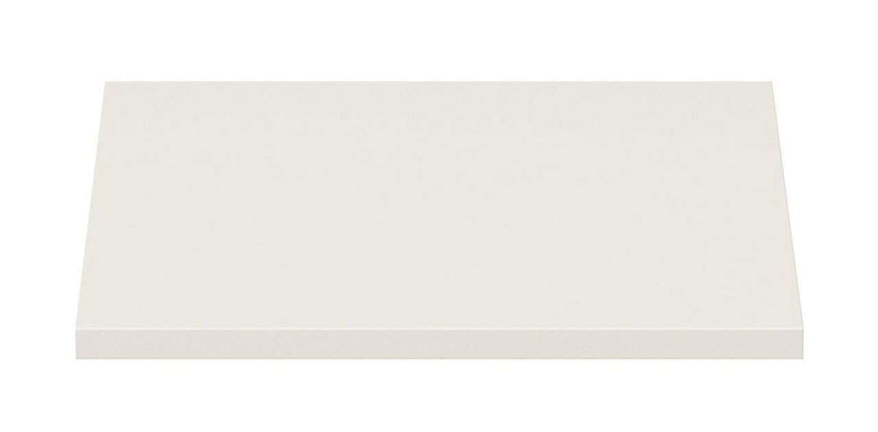 Einlegeboden in weißer Farbe, frontal von oben betrachtet.