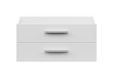 Breites Schubladen-Set mit zwei Schubladen, weiße Frontansicht