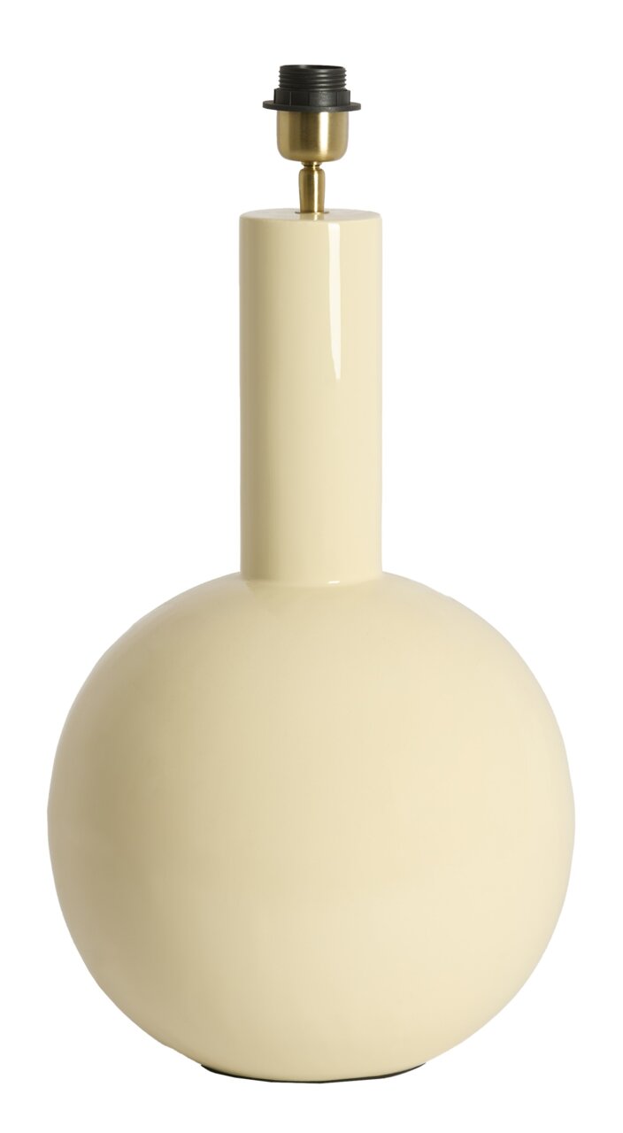Light&Living Lampvoet BENAO Beige lampvoet in bolvorm, van voren gefotografeerd