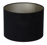 Schwarzer zylindrischer Lampenschirm, seitliche Perspektive