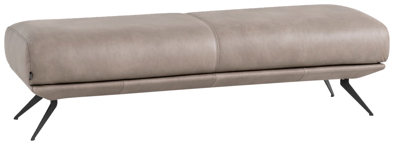 Dieter Knoll Hocker medium MARANELLO 2.0 Moderner, mittelgroßer Hocker in Lederoptik, seitliche Perspektive