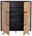 Offenes Highboard aus Holz mit schwarzem Innenraum, frontal betrachtet