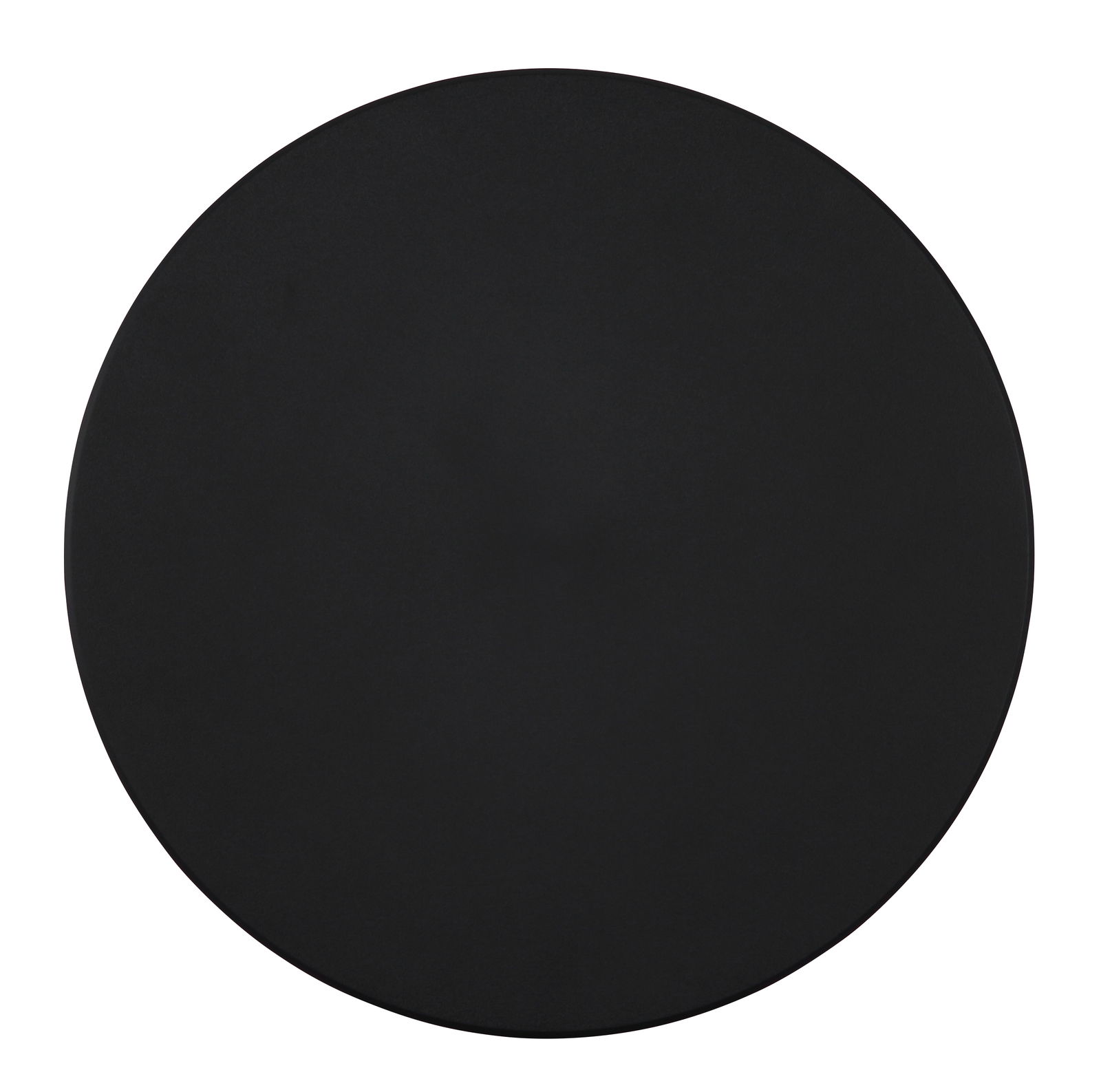 Runde, schwarze LED-Außenwandleuchte, Vorderansicht