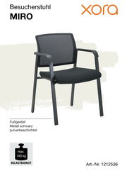 Besucherstuhl MIRO mit schwarzem Metallgestell, seitliche Perspektive