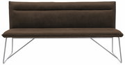 Braune Bank mit Metallbeinen, Vorderansicht
