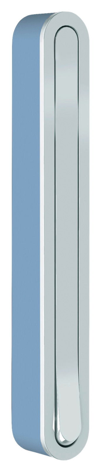 Moderner Wandhaken aus Metall in seitlicher Perspektive