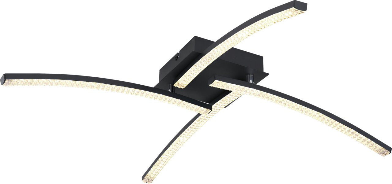 XORA LED-Deckenleuchte ALOIS Moderne LED-Deckenleuchte Alois mit geschwungenen Armen, seitliche Perspektive