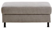 Grauer XXL Hocker mit schwarzem Metallgestell, Frontalansicht