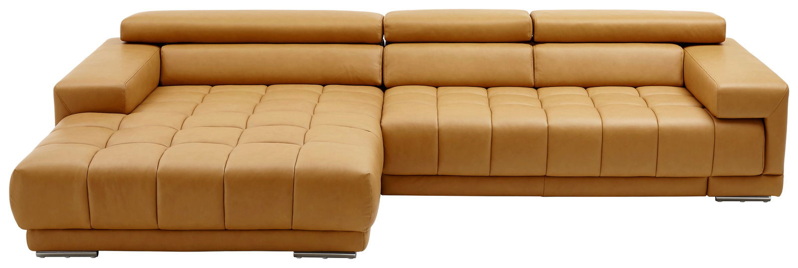 Braune Longchairkombination aus Leder, Vorderansicht