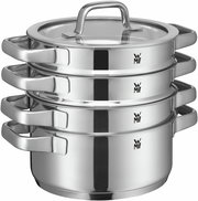 Stapelbares Topfset Compact Cuisine 5-tlg. aus Edelstahl, seitliche Perspektive