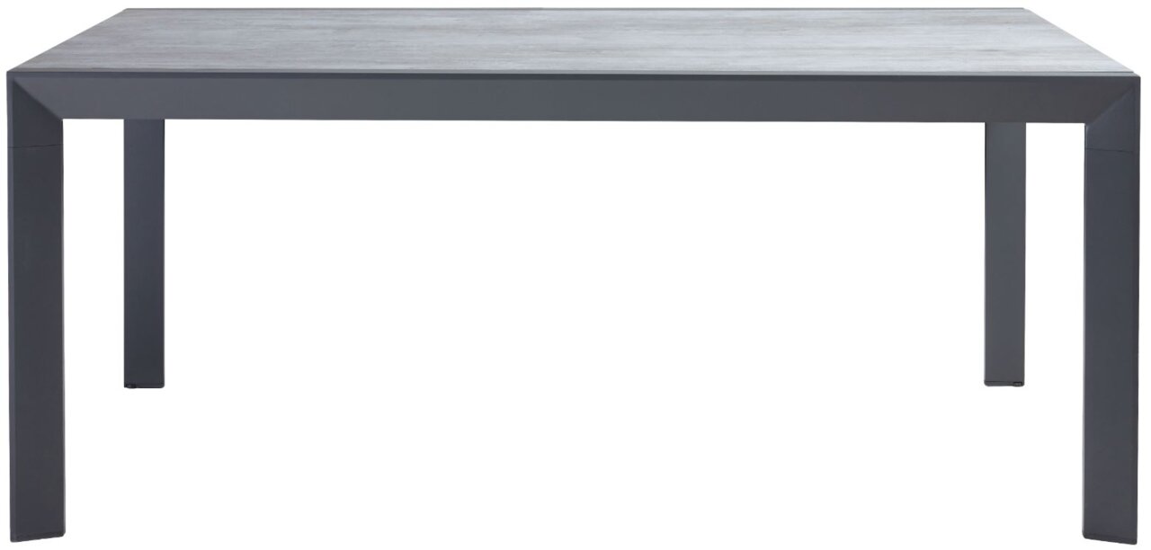 Moderne tuintafel Ambia TERUEL in donkergrijs, afgebeeld van voren.