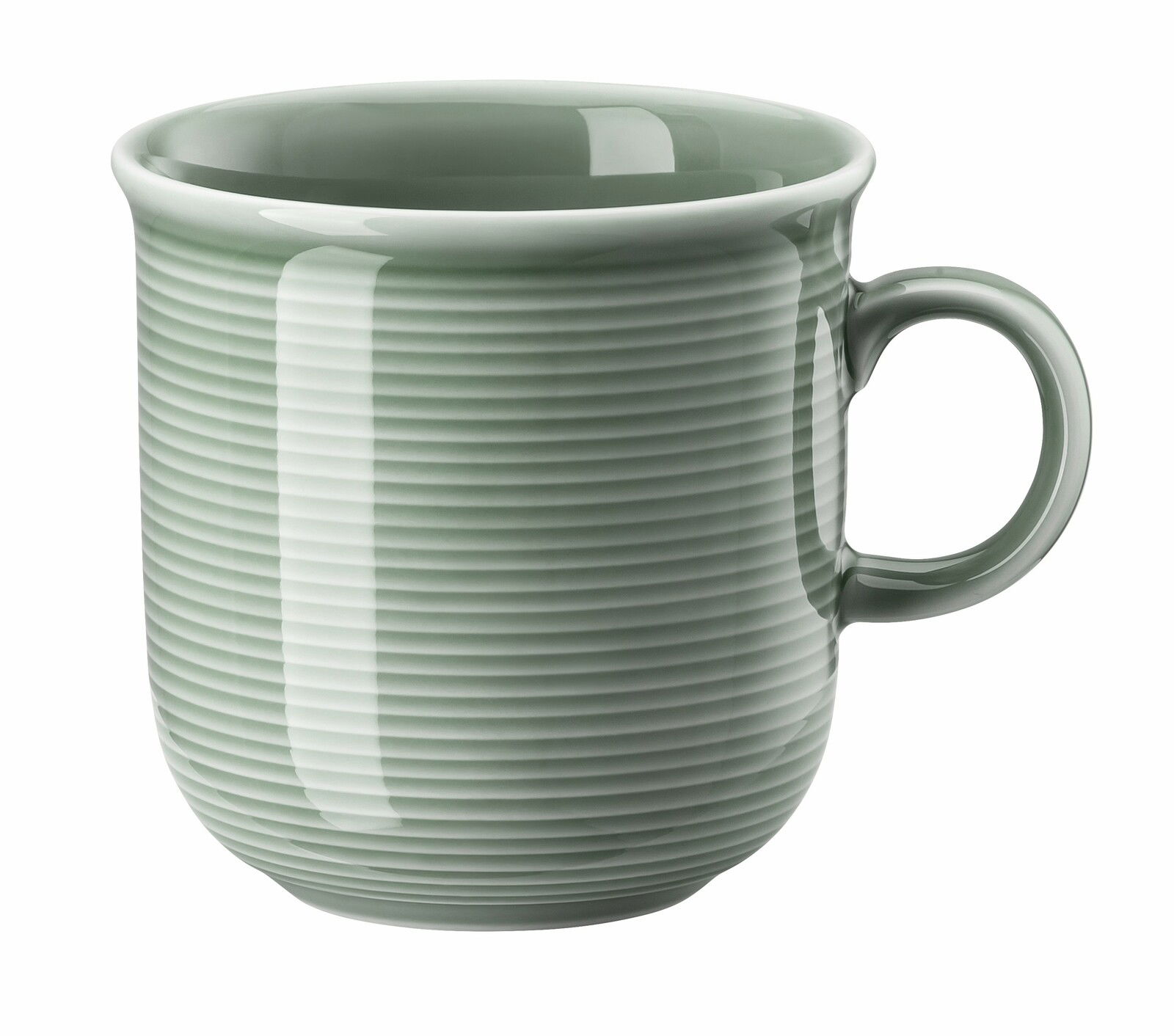 Thomas Kaffeebecher Moosgrün Trend Colour Moosgrüner Becher mit Henkel, seitliche Perspektive