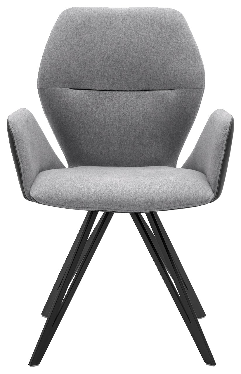 Valnatura Armlehnenstuhl PIANO Grauer Armlehnenstuhl mit modernem Design, Vorderansicht