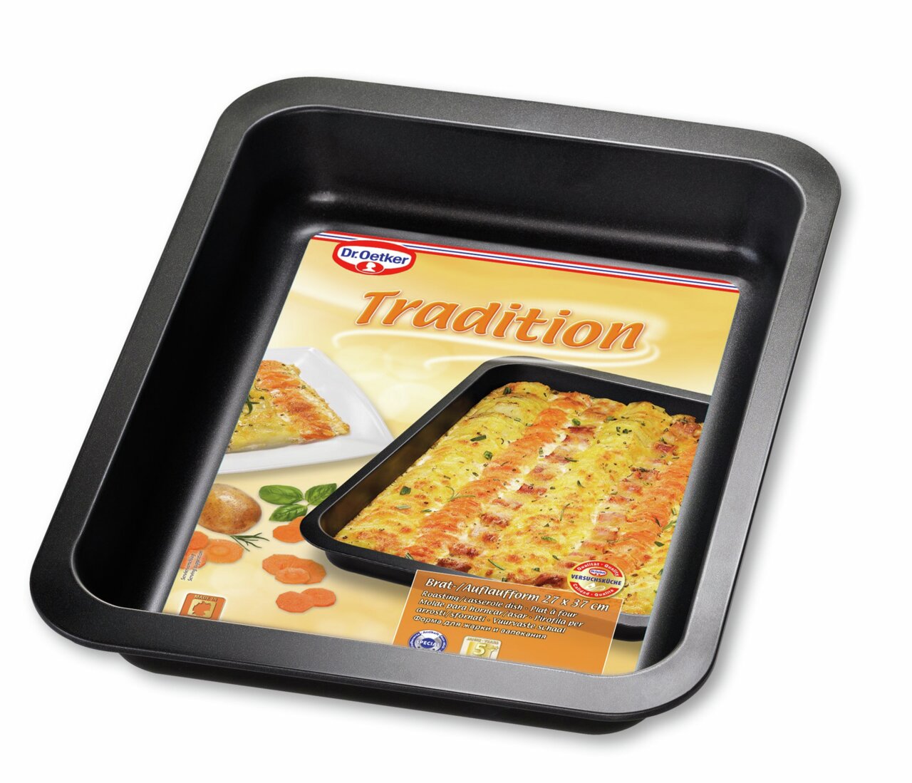 Schwarze Auflaufform 36x27cm Tradition, Draufsicht