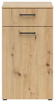 Kommode aus Holz mit zwei Schubladen, Frontansicht