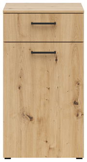 Kommode aus Holz mit zwei Schubladen, Frontansicht