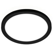 Runde LED-Deckenleuchte mit schwarzem Rahmen, Ansicht von unten