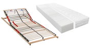 Matratzen-Rahmenset H2/H3 mit Lattenrost und Matratze, seitliche Perspektive
