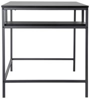 Moderner Schreibtisch aus Metall mit minimalistischem Design, frontal betrachtet.