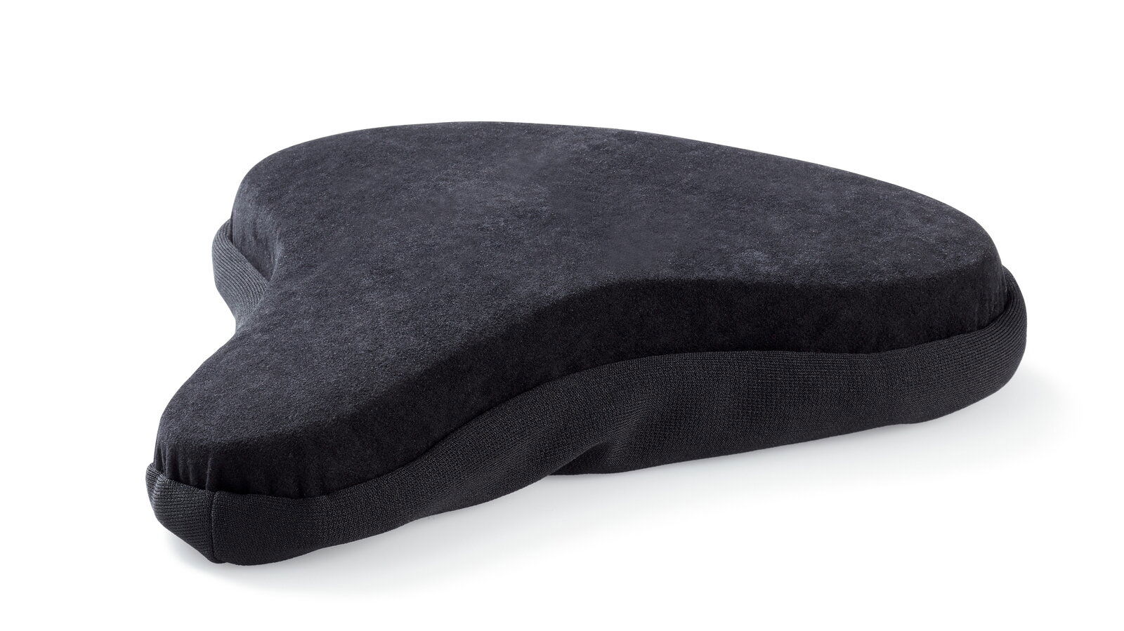 Tempur Fahrradsattelkissen M Schwarzes Tempur Fahrradsattelkissen in dreieckiger Form, seitliche Perspektive