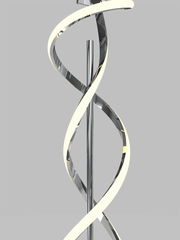 Moderne Stehleuchte Indigo mit spiralförmigem Design, seitliche Perspektive