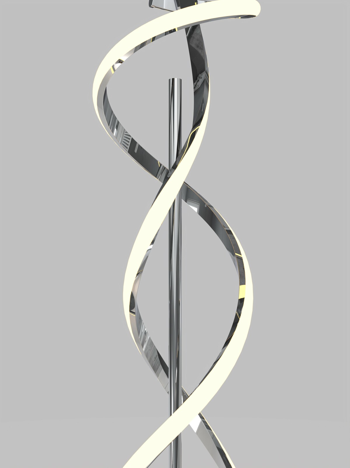 Moderne Stehleuchte Indigo mit spiralförmigem Design, seitliche Perspektive