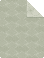 Jacquard Decke 150x200cm mit kreisförmigem Muster in Grün- und Weißtönen, Draufsicht