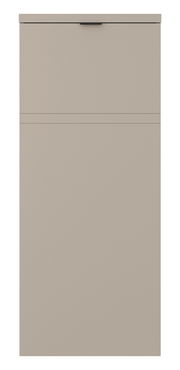 Frontansicht eines einflügeligen, halbhohen Standelements in neutralem Farbton mit schlichtem Design.